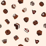 chocolates and cookie seamless background