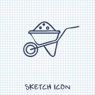 Simple icon wheelbarrow