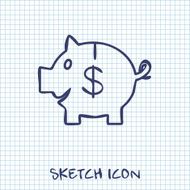 Vector piggy bank icon N6