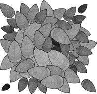 abstraction leaves drawn with webbed handle in graphically style