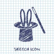 Magic trick rabbit in black hat cylinder N5