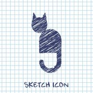 Sitting cat symbol icon