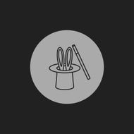 Magic trick rabbit in black hat cylinder N6