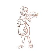 Housewife vector sketch