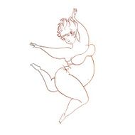 Fat lucky women vector sketch