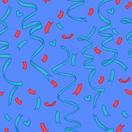 Hand-drawn seamless pattern - Confetti Independence day U S A