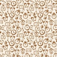 Seamless background with doodle sketch watches N2