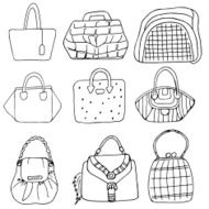 Set of fashion woman bags collection