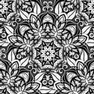 Vector Seamless Monochrome Ornate Pattern N12