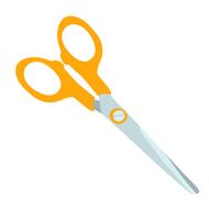Vector cartoon flat hand drawn scissors icon