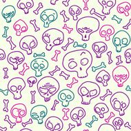 Funny skulls seamless pattern N3