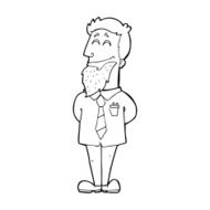 line drawing cartoon psychologist