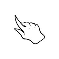 line drawing cartoon pointing hand