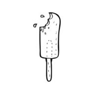 line drawing cartoon ice lolly N2