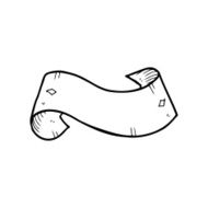 line drawing cartoon tattoo scroll banner