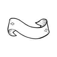 line drawing cartoon tattoo scroll banner N2