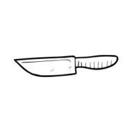line drawing cartoon kitchen knife