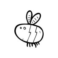 line drawing cartoon bee