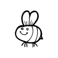 line drawing cartoon bee N2