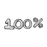 line drawing cartoon 100 sign