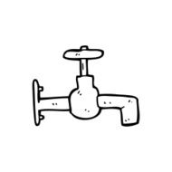 line drawing cartoon faucet