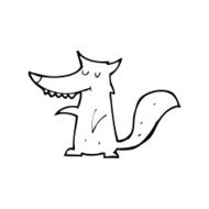 line drawing cartoon fox