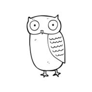 line drawing cartoon owl