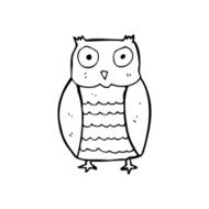line drawing cartoon owl N2