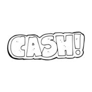 line drawing cartoon cash symbol