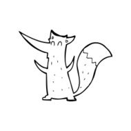 line drawing cartoon fox N2