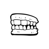 line drawing cartoon false teeth