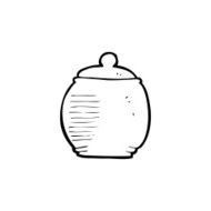 line drawing cartoon old pot