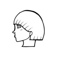 line drawing cartoon side profile face