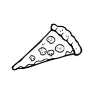 line drawing cartoon pizza