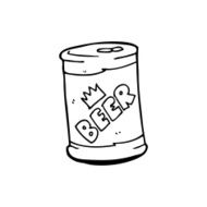 line drawing cartoon beer can N2