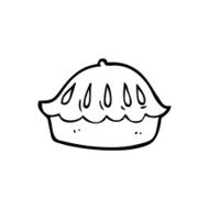 line drawing cartoon pie