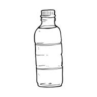 line drawing cartoon water bottle N2