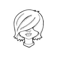 line drawing cartoon female face