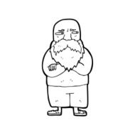 line drawing cartoon old man