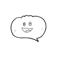 cute line drawing cartoon speech balloon