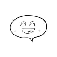 cute line drawing cartoon speech balloon N2