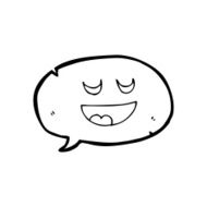 cute line drawing cartoon speech balloon N3
