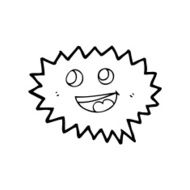 cute line drawing cartoon speech balloon N4