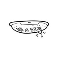 line drawing cartoon fire alarm