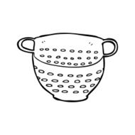 line drawing cartoon colander