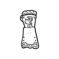 line drawing cartoon gauntlet