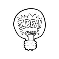 line drawing cartoon idea light bulb symbol