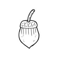 line drawing cartoon acorn