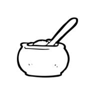 line drawing cartoon sugar bowl