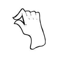line drawing cartoon pinching hand symbol